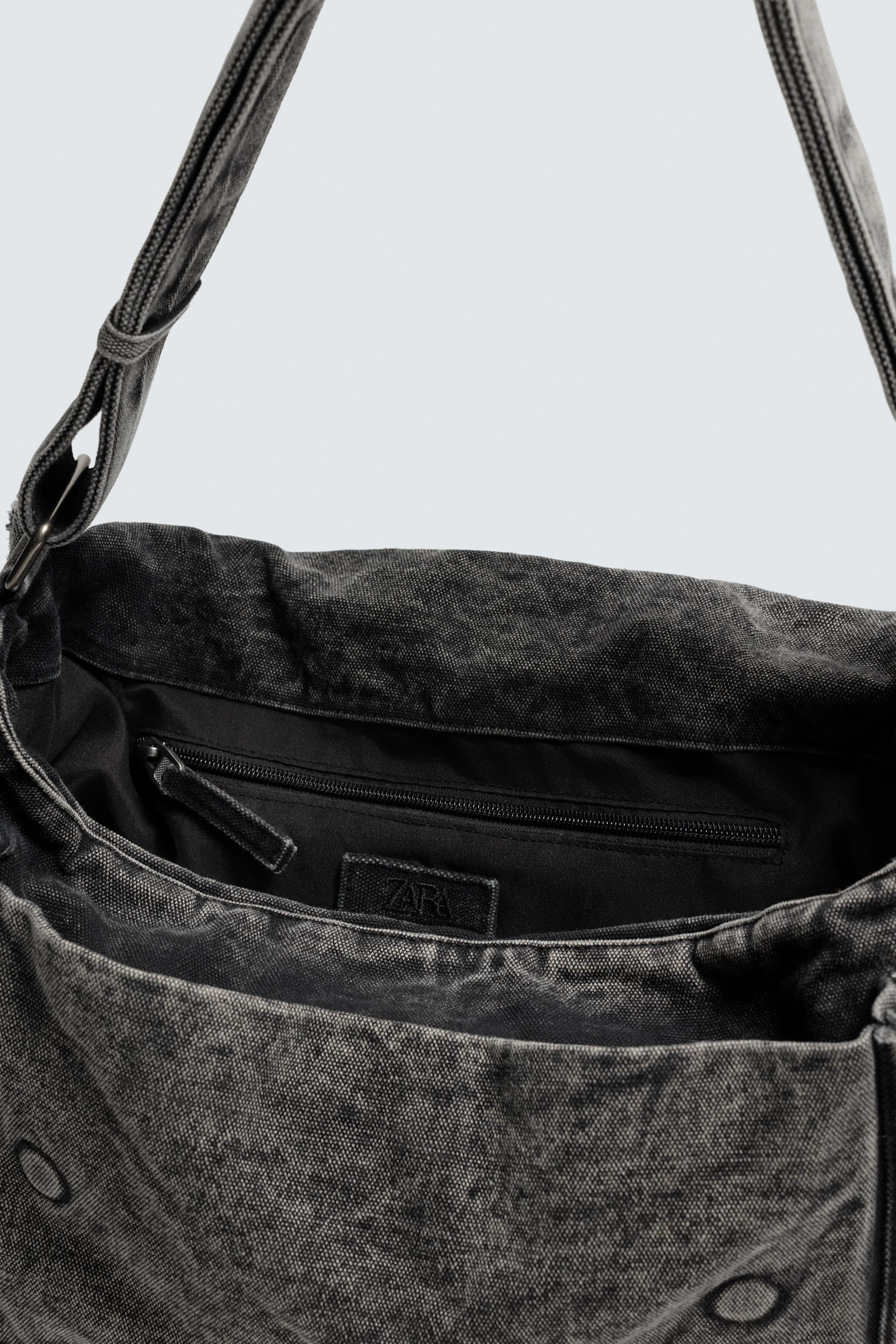 WASHED EFFECT DENIM CROSSBODY BAG